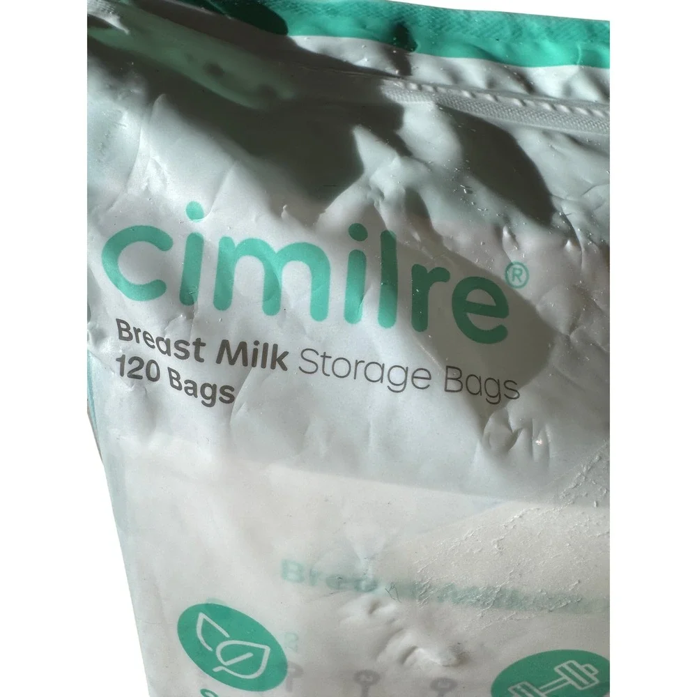Cimilre‎ Breast Milk Storage Bags 120 BPA Free Double Zipper Leak Proof Freezer